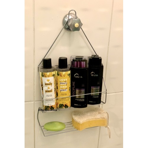 Porta Shampoo Duplo Cromado 