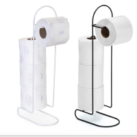Suporte para 4 Rolos de Papel Higiênico Preto ou Branco 