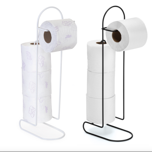 Suporte para 4 Rolos de Papel Higiênico Preto ou Branco 