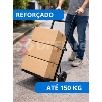Carrinho 150 Kg de Carga Preto Ajustável e Reforçado