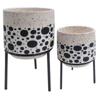 Conjunto Cachepots Redondo Bolinha com Base - Linha Premium