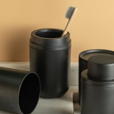 Porta Escova de Dente Preto com Tampa 