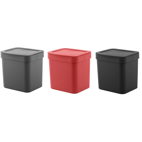 Lixeira 4,7 Litros Chumbo, Preto ou Vermelho