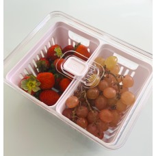 Pote Organizador de Geladeira com 2 Cestos Internos