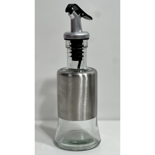 Galheteiro Aço Inox e Vidro 200 ml 