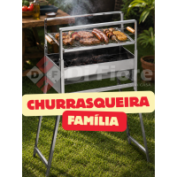 Churrasqueira Galvanizada 2 Alturas Grelha a Carvão - Portátil e Compacta