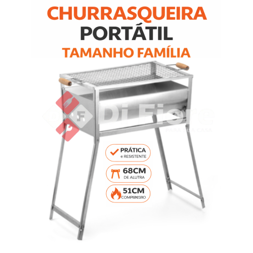Churrasqueira Portátil Tamanho Família A Carvão Pés Dobráveis Churrasqueira Portátil Tamanho Família A Carvão Pés Dobráveis