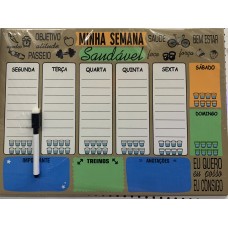 Quadro Planejador Temático Semanal Verde