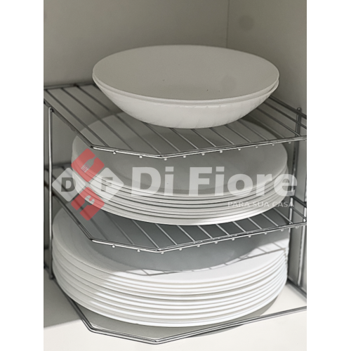 Organizador Prateleira Dupla de Canto Preto, Branca ou Cromado - Reforçada Organizador Prateleira Dupla de Canto Preto, Branca ou Cromado - Reforçada