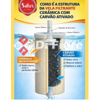 Vela Carvão Ativado para Filtro de Água de Barro Salus